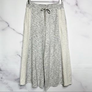 Free People Movement Gray Cream Wide Leg Sweatpant